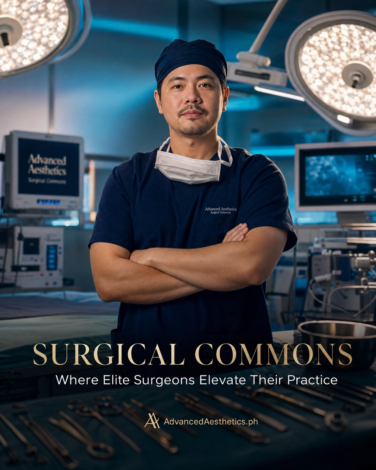 Board-certified surgeon in the Advanced Aesthetics operating theatre