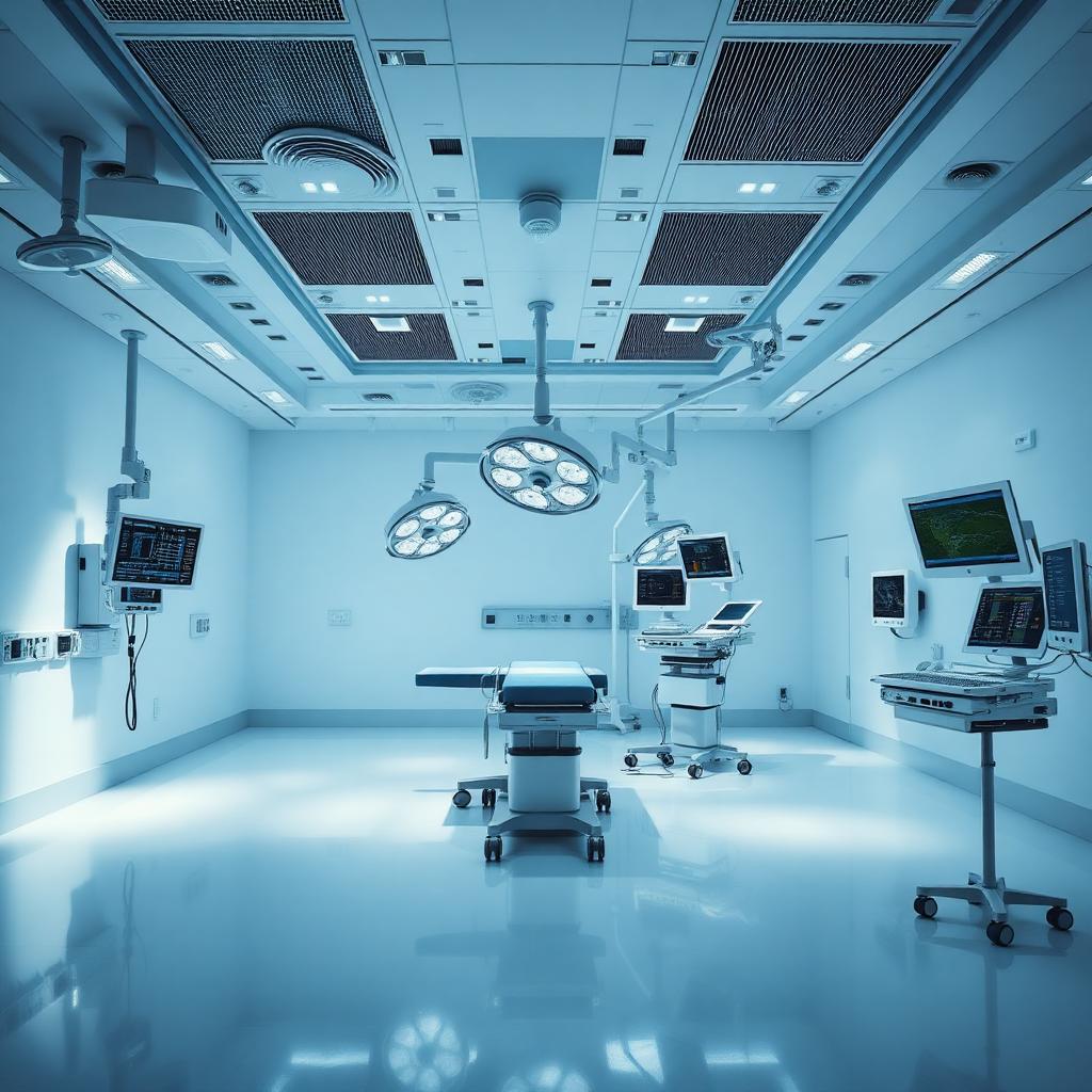 Pristine state-of-the-art operating room ready for surgery